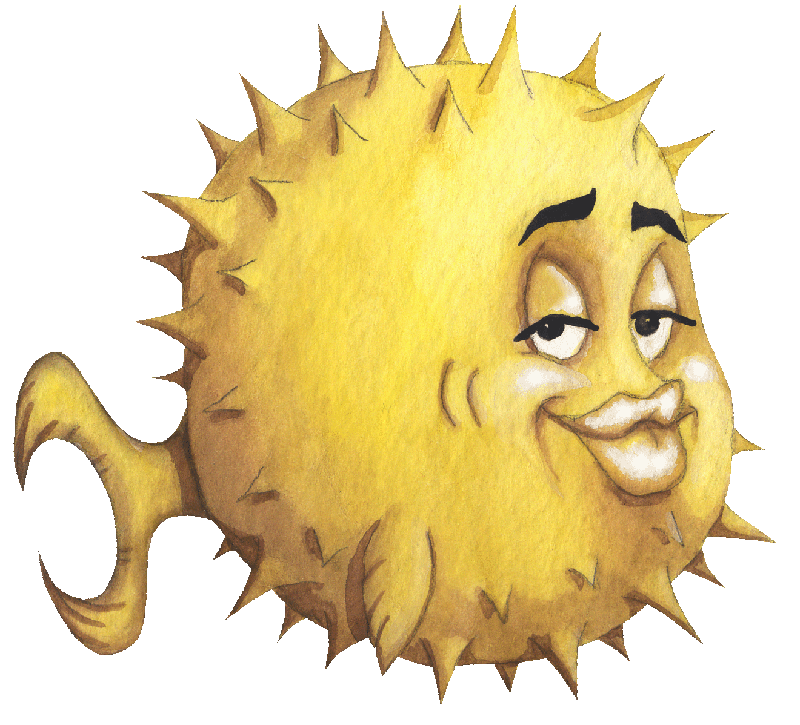 OPENBSD logo. Рыба шар.